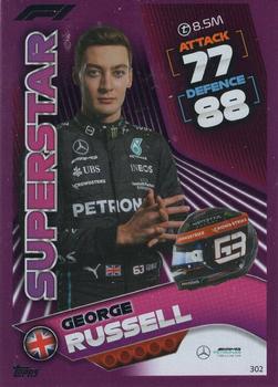 2022 Topps Turbo Attax F1 - Mirror Foil Pink #302 George Russell Front