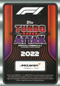 2022 Topps Turbo Attax F1 - Mirror Foil Green #325 Lando Norris Back
