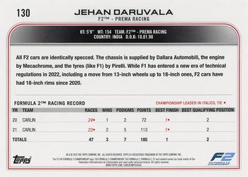 2022 Topps Formula 1 #130 Jehan Daruvala Back