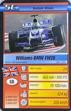 2006 Super Trumpf Ravensburger Pole Position #5C Williams-BMW FW26 Front