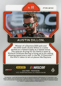 2022 Panini Prizm - Reactive Orange #80 Austin Dillon Back