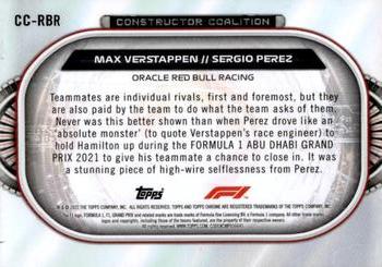 2022 Topps Chrome Formula 1 - Constructors Coalition #CC-RBR Max Verstappen / Sergio Perez Back