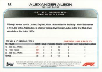 2022 Topps Chrome Formula 1 - Checker Flag #56 Alexander Albon Back