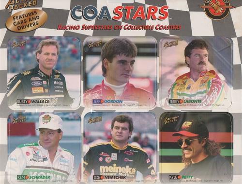 1994 Action Packed CoaStars - Preview Panel #7/10/14/15/17/20 Jeff Gordon/Terry Labonte/Joe Nemechek/Kyle Petty/Ken Schrader/Rusty Wallace Front