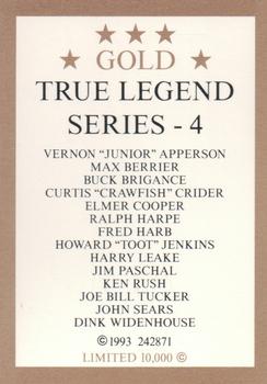 1993 Hilton G. Hill Gold True Legend Series 4 #NNO Checklist Front