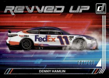 2023 Donruss - Revved Up Holographic #RU5 Denny Hamlin Front