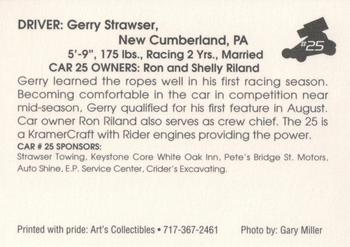 1994 Art's Collectibles Silver Spring Speedway Super Sportsman Series I #25 Gerry Strawser Back