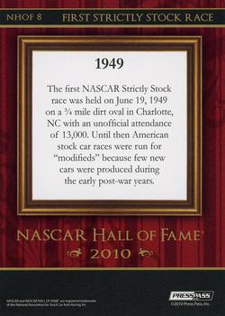 2010 Press Pass Eclipse - NASCAR Hall of Fame #NHOF 8 First Strictly Stock Race Back
