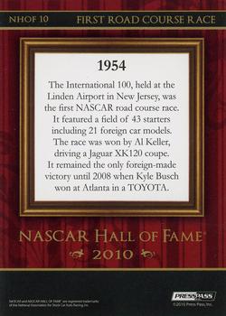 2010 Press Pass Eclipse - NASCAR Hall of Fame Blue #NHOF 10 First Road Course Race Back