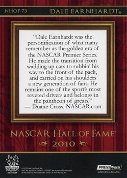 2010 Wheels Element - NASCAR Hall of Fame #NHOF 73 Dale Earnhardt Back