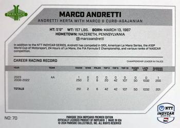2024 Parkside IndyCar Premier Edition #70 Marco Andretti Back