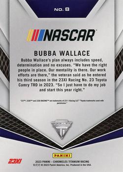 2023 Panini Chronicles - Titanium Green #8 Bubba Wallace Back