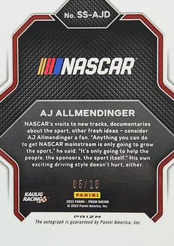 2023 Panini Prizm - Spotlight Signatures Gold Prizm #SS-AJD AJ Allmendinger Back