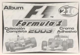 2003 Edizione Figurine Formula 1 #210 Jenson Button Back