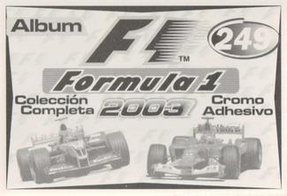 2003 Edizione Figurine Formula 1 #249 Williams Crew Back