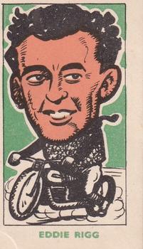 1950 Kiddy's Favourites Popular Speedway Riders - Green Front Text #1 Eddie Rigg Front