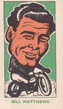 1950 Kiddy's Favourites Popular Speedway Riders - Green Front Text #2 Bill Matthews Front