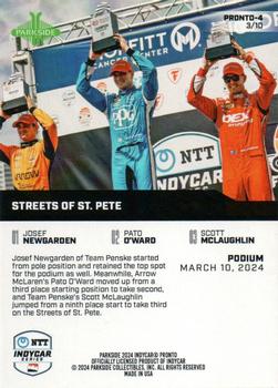2024 Parkside IndyCar Pronto - Silver #PRONTO-4 Josef Newgarden / Pato O'Ward / Scott McLaughlin Back