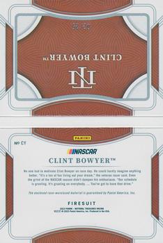 2023 Panini National Treasures - Jumbo Firesuit Booklet Duals #CY Clint Bowyer Back