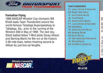 1992 Maxx Ford Motorsport #49 Formation Flying cars Back