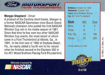 1992 Maxx Ford Motorsport #8 Morgan Shepherd Back