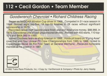 1992 Traks #112 Cecil Gordon Back