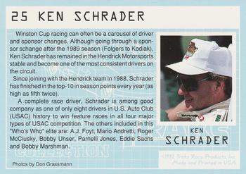 1992 Traks Racing Machines #25 Ken Schrader's car Back