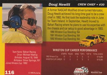 1993 Finish Line - Silver Series '93 #116 Doug Hewitt Back