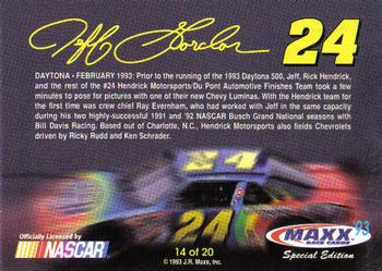 1993 Maxx Special Edition Jeff Gordon #14 Daytona, February 1993 Back