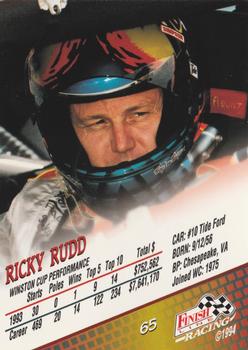 1994 Finish Line - Silver #65 Ricky Rudd Back