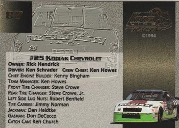1994 Finish Line Gold #87 Ken Schrader's Car Back