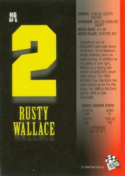 1994 Press Pass - Holofoils #H6 Rusty Wallace Back