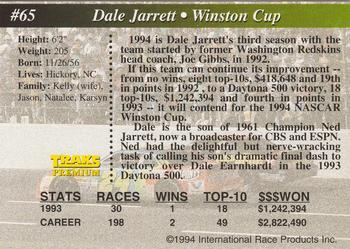 1994 Traks - First Run #65 Dale Jarrett Back
