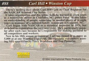 1994 Traks - First Run #88 Carl Hill Back