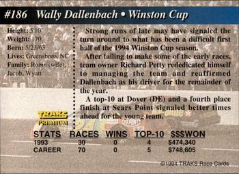 1994 Traks - First Run #186 Wally Dallenbach Back