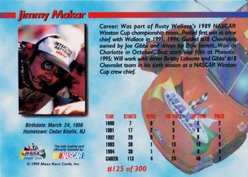 1995 Maxx Premier Series #125 Jimmy Makar Back