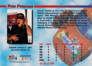 1995 Maxx Premier Series #136 Pete Peterson Back