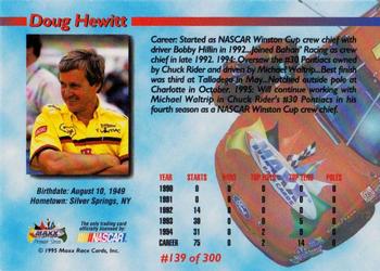 1995 Maxx Premier Series #139 Doug Hewitt Back