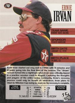 1995 Press Pass - Red Hot #13 Ernie Irvan Back