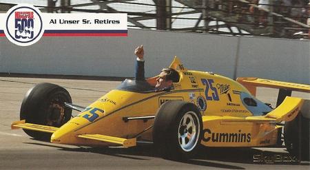 1995 SkyBox Indy 500 #15 Al Unser Sr. Retires Front