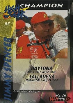 1995 Wheels High Gear - Day One Gold #97 Jimmy Spencer Back