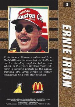 1996 Action Packed McDonald's #8 Ernie Irvan Back