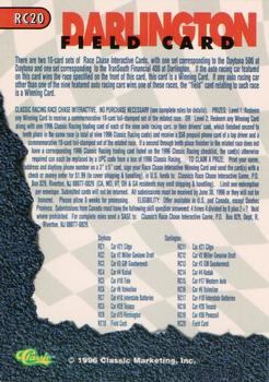 1996 Classic - Race Chase #RC20 Field Card Back