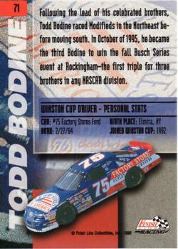 1996 Finish Line - Silver #71 Todd Bodine Back
