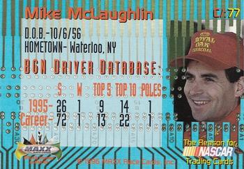 1996 Maxx Odyssey #C/:77 Mike McLaughlin Back