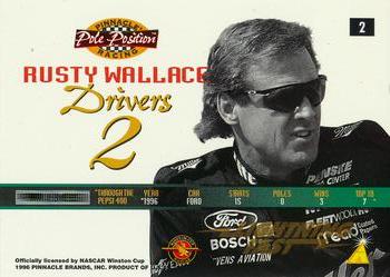 1996 Pinnacle Pole Position - Lightning Fast #2 Rusty Wallace Back