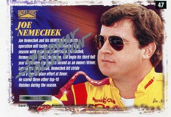1996 Pinnacle Racer's Choice - Speedway Collection #47 Joe Nemechek's Car Back