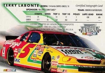 1996 Ultra - Autographs #NNO Terry Labonte Back