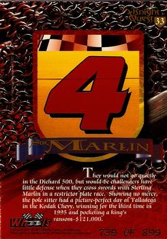 1996 Wheels Knight Quest Armor - Black Knights #33 Sterling Marlin Back