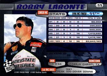 1997 Press Pass - Lasers #11 Bobby Labonte Back